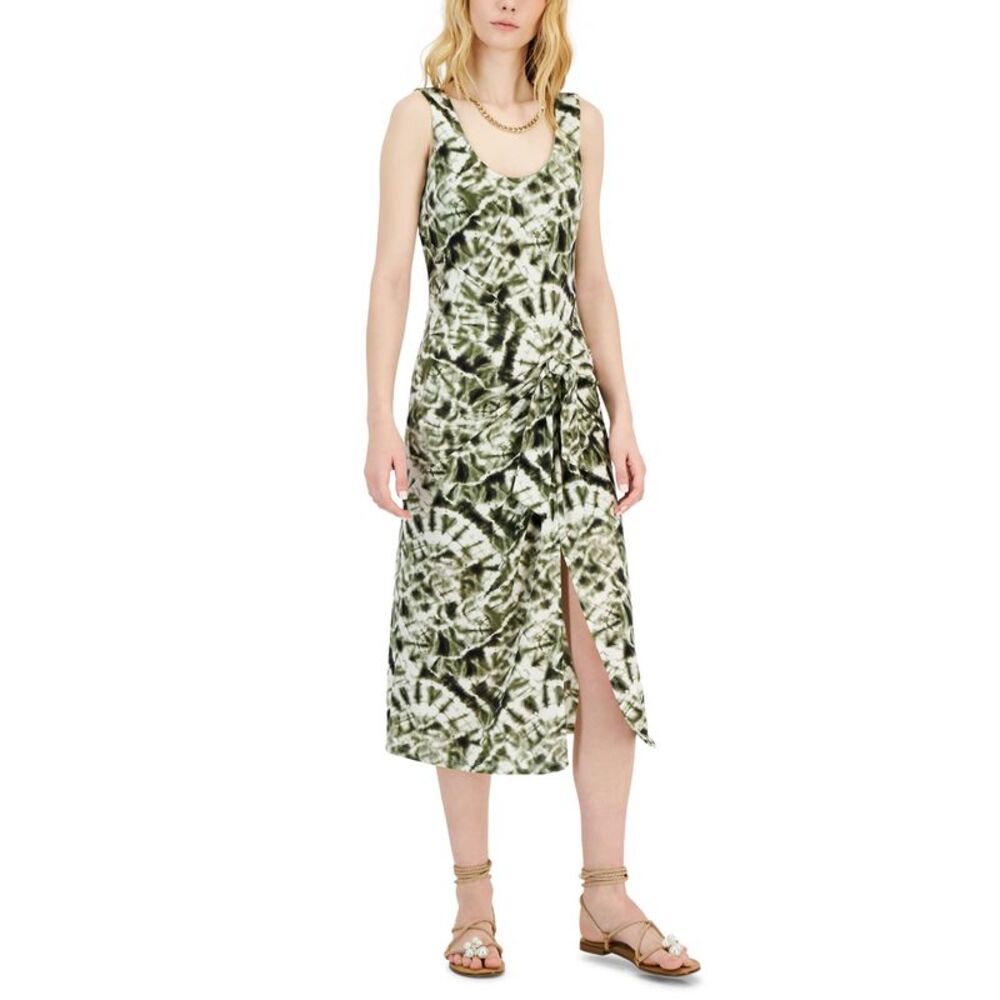 INC International Concepts Tie Front Printed Dress